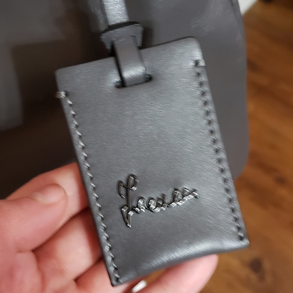 Lacucci grey Italian leather satchel bag - Picture 7 of 8